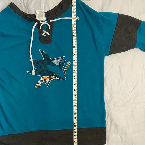 San Jose Sharks Women’s Off The Shoulder Sweater - Picture 7 of 8